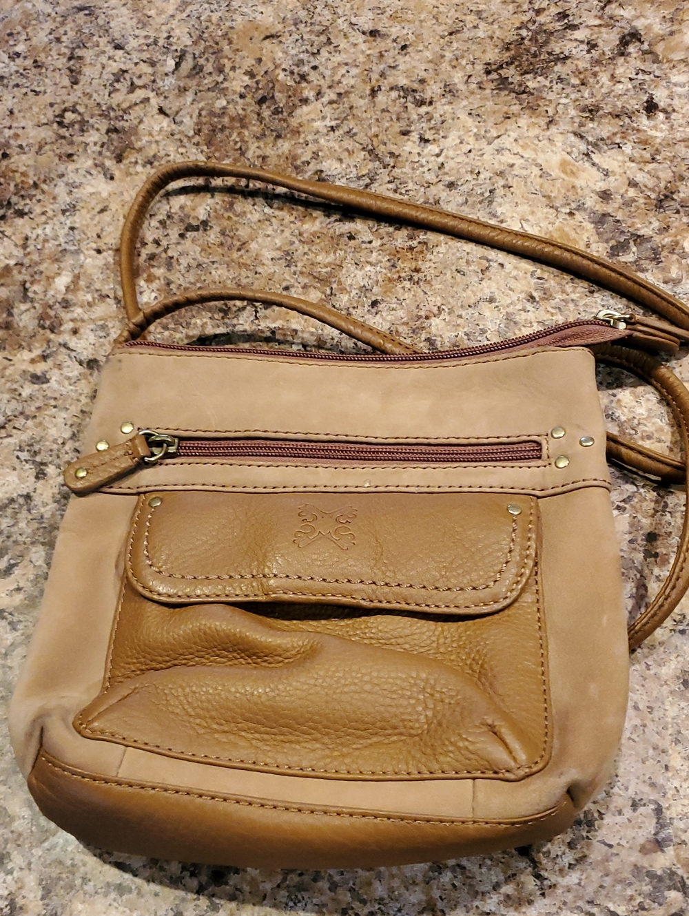 Stone Mountain Classic Tan Crossbody Shoulder Bag - Soft Leather & Suede